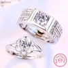 Couple Rings Real 925 sterling silver mens fashionable jewelry crystal zirconium flower couple ring XY0386 WX