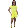 Summer Trackuit Designer Women Abbigliamento Lettera piuma da donna Fashion Printing Casual Sports Short Sports Switch Set Sweat tubi di sudore