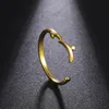 Anelli da matrimonio Skyrim Acciaio inossidabile Anello arabo Arabo Colore oro Anelli di dito regolabili Adora il regalo di matrimonio di gioielli islamici musulmani per donne