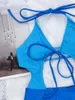 Women's Swimwear DEKA Hollow Out Bandage Swimsuit Patchwork One Piece Women Push Up Swimming Bathing Suit Halter Monokini