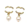 Pendientes de sementales para el diseñador de orejas para mujeres 18K Joyas de oro chapadas Mujer Hermosa vintage Bringos Pendientes de diamantes de cristal Regalos de aniversario de colores múltiples Zh015 C4