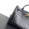 Andiamo handgefertigtes Stricken Handtaschen Einkaufsumbtertaschen echte Leder -Totes Designer B Schnalle Frauen Geldbeutel Griff Großer Abend Luxurys Kosmetik gewebte Brieftasche