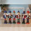Miniature da 6 pezzi Schiaccianoci Soldati di burattini Honor Guard bambola pendenti natalizi Ornamenti per decorazioni desktop cartoni artigianali retrò artigianato