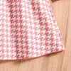 Mädchenkleider Kinder Casual Kleid für Mädchen Kleidung 2024 Herbst Winter Kleinkind Pink Hound tooth Langarm Prinzessin Mode Kinder