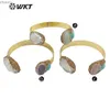 Chaîne WT-MPB088 Wkt Amazing magnifique bracelet à double pierre 18K Gold plaqué Natural Sunshine Stone Pearl réglable XW