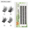 Falska ögonfransar unga ögonfransar DIY Eyelash Cluster Eyelash Extensions C D Curly Pre Made Volume Fans Russian Fake Eyelashes Gratis leverans Makeup D240508