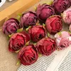 Dekoracyjne kwiaty wieńce 10pcs jedwabne pąki herbaty róży sztuczne kwiaty ślubne wieńce dekoracyjne dekoracje domowe do domu