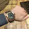 Montres automatiques Mécanique pour hommes montre RM Wristwatch Mill Wine Barrel Watch Millr RM69 Série Automatique mécanique rose Gold Black Rassette Black Men