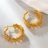 Boucles d'oreilles cerceaux européen et américain Metal Round Round Gold Color 2024 Fashion Jewelry Goth Accessoires pour femmes filles