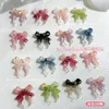 50Pcs Nail 11x12mm Flatback Ribbon Shaped Charms MultiColors Gradient Resin DIY 3D Decals Stones For 240509