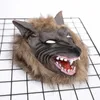 Partymasken Halloween Latex Gummi Wolf Kopf Haarmaske Werwolf Handschuhe Kostüm Party Horror Dekoration Make -up Requisiten Q240508