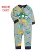 Bomullsbaby pyjamas småbarn flickor kläder romper barn utomhus kläder klättring jumpsuit blixtlås i ett stycke coverall 240508