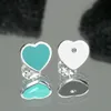 S925 Sterling Silver Love Heart Oorrings For Women Girl Blue Pink Classic Hearts Earring Brincos Aretes Oorbellen Luxury merkontwerper oorringen sieraden