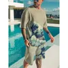 Herren Tracksuits van Gogh das Sternennachtmalerei 3D Print Männer Tracksuits Sets Männer Strtwear Shorts 2 Stück Sportswear Anzug Männer Kleidung T240507