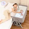 Cunas de bebés Bebé al lado de la cuna de la cuna del recién nacido con dormir la cuna portátil Plegable Viajamiento Bed Baby Envío gratuito en 2023 T240509