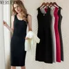 Casual Dresses Harajuku Midi Dress Woman Clothing Y2k Sleeveless Sundress Korean Fashion Summer Black Red Party Womens 2024