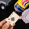 Creatief Refilleerbaar Gas Unfillable Butane Led Green Flame Black Ace Poker Playing Card Torch Lighters