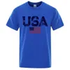 T-shirts masculins Vintage USA Flag Strt Print MA T-shirts hip hop tshirt d'été