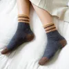 Mulheres meias lã Terry grossa para o outono e inverno com fios pontilhados de Natal quente