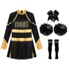 Girls Cheerleading Costume Set High School Music Cheerleading Uniform Childrens Halloween Pory-Playing Party Rabe Birthday Gift 240425