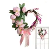 Decorative Flowers Heart Shaped Flower Wreath Romantic In Shape Sunproof Fauxl With Bright Colors For Balcony Bedroom Front