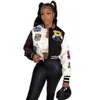 Femme imprimement à double veste de baseball en filets filles Varsity Coat Desinger Patchwork Patchwork Button Letterman Coats7473284