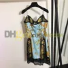 Retro -Print Sling -Kleid sexy Spitzenschlupfkleider Modedesigner Patchwork Schlanke Röcke für Frauen Partykleid