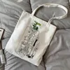 Shopping Bags Fashion Cake Girls Ladies Summer 2024 Kawaii Print Bag White Oversized Tote Cartoon Pattern Shoulder.