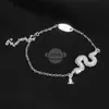 Brand Westwood full diamond carved snake shaped bracelet with logo star punk versatile Nail