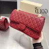 5A Quality Designer Bags CF Ladies Shoulder Bag Burgundy 22c Handbag Luxury Chain Tote Soft Leather Shoulder Purse Light Green Woman Ca Ahbo