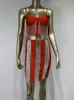 Sukienki robocze seksowne kobiety czerwone bandaż zestawy spódnicy spaghetti bez rękawów