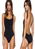 Vrouwen retro elastisch hoog gesneden lage rug één stuk badkleding zomer strandkleding badende pakken vrouwelijke vaste kleur bodysuit voor 2021 onep2197651