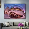 Modern Landscape Skyline of Chicago Canvas Art Prints Night View City Affischer and Prints Canvas målning för sovrum heminredning cuadros oramad