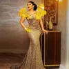 2024 Robes de bal de bal de taille plus luxueuses pour occasions spéciales PromMrile Illusion Manches longues en dentelle perle robe d'anniversaire Deuxième robe de réception AM863