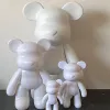 Miniatury 1853 cm biały niedźwiedź DIY Fluid Bears Rzeźba brutalna niedźwiedź niedźwiedź popobe biała pleśń lalka graffiti malowanie ozdoby domu