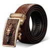 Fashion Casual herrläderbälten Faux Crocodile Leather Belt Men High Quality Crocodile Head Automatic Buckle Belt 201117 257Y