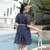 Kadın Mayo Kadınlar Artı Boyut İki Parçalı Tankini Setleri Mayo Takım Elbise Kısa Kollu Mayo Karın Kontrolü Yüzme Elbisesi 3x-9xl