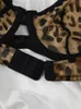 Briefs de lingerie sexy sous-terre du soutien-gorge en forme de soutien-gorge léopard en maille transparente ultra mince sous-vêtements féminins grande bralette avec pantalon 240425