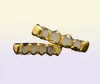 Männer S Hip Hop Zähne Grillz Sets 6 Topsbottom hohl glatte Gold Silber Dental Grills für Frauen Rock Fashion Body Schmuck Accessor4903792