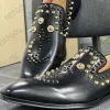 2024 Mens Shoes Office Office Formal Shoes Real Leather-Spikes Hel Black Упомянутые пальцы с вареньем для склонности к башмам