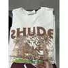 RH Designers Mens Rhude T Shirts For Summer Tops Letter Polos Shirt Womens Tshirts Clothing Short Sleeved Cotton Tees Shorts 341