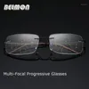 Óculos de sol Belmon Multi-Focal Progressive Reading Glasses Homens Mulheres sem aro ímãs machos presbiopices Óculos de dioptria 1 0 1 5 2 0 2 5 3 0 RS7 223E