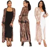 Sexy Coat Women Attractive Sequined Cardigan Coat for Party Club Night Cocktail Prom Sparkle Duster Open Front Outwear Paisley Pat5859886