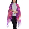 Des écharpes colorées pourpre galaxie écharpe aquarelle étoiles de châles doux et enveloppés avec des dames à glands enveloppe d'automne bandana