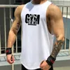 Pamuk Egzersiz Gym Tank Top Mens Kas Kolsuz Spor Giyim Gömlek Stringer Moda Giyim Vücut İnşa Singlets Fitness Yelek 240508