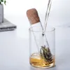 Tube de passoire en verre infuseur réutilisable avec un bois de boisson de liège lâche thé, diffuseurs de thé filtre pour tasse plus raide