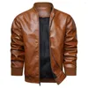 Carpets Pu Leather veste hommes Soft Faux Motorcycle Biker Mashing Masher Bomber Pockets Clothets B01587