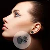 Boucles d'oreilles 1 à 4 paires Black Round Round Set en acier inoxydable Plonds d'oreille pour hommes Femmes 6 mm 8 mm 10 mm