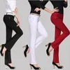 Frauen Jeans Sommer Flare Female Süßigkeiten Farbe Stretch Slim Stiefel Denimhose Hose schwarz weiß