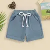 Ensembles de vêtements en bas âge pour tout-petit-né bébé short de couleur solide